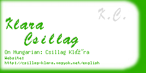 klara csillag business card